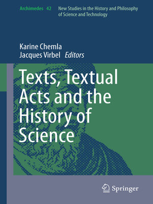 cover image of Texts, Textual Acts and the History of Science